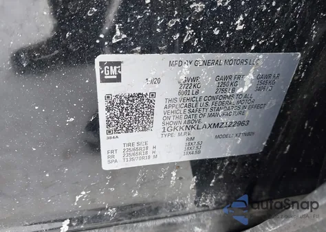 2021 GMC Acadia Fwd Sle from USA, damaged, VIN 1GKKNKLAXMZ122963